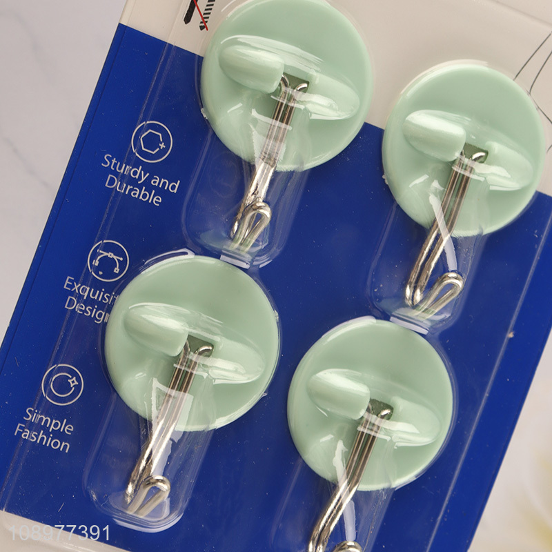 Low price 4pcs round household adhesive hook sticky hook set