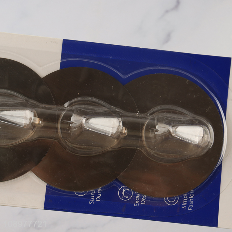 Top selling 3pcs round home self adhesive hook sticky hook set