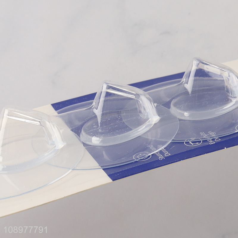 Latest products 3pcs clear bathroom kitchen sticky hook self adhesive hook