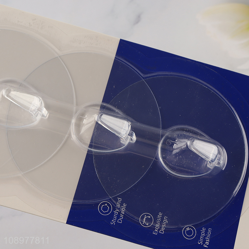 Factory supply 3pcs heavy duty clear sticky hook adhesive hook set