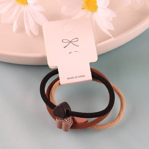 Hot sale heart shape elastic girls hair scrunchies hair ties wholesale