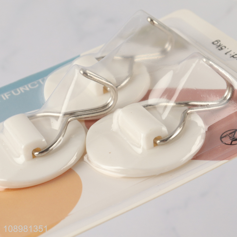 China products round 3pcs multi-purpose sticky hook adhesive hook