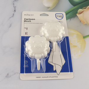 Hot products 2pcs cartoon lion shaped sticky hook adhesive hook