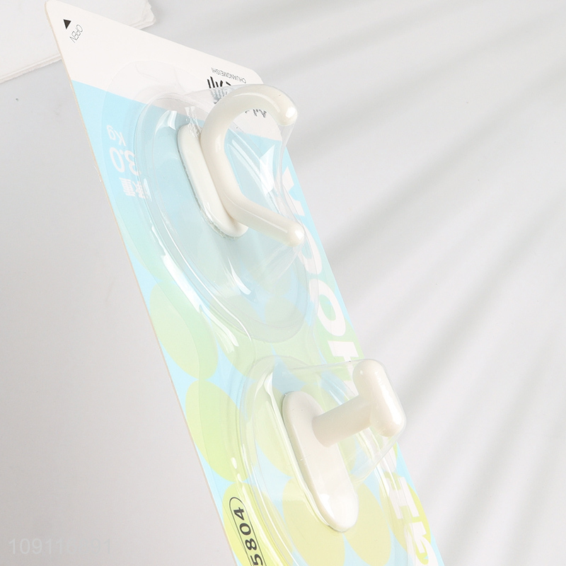 Online Wholesale 2PCS Wall Mounted Hooks Adhesive Towel Hooks for Hanging