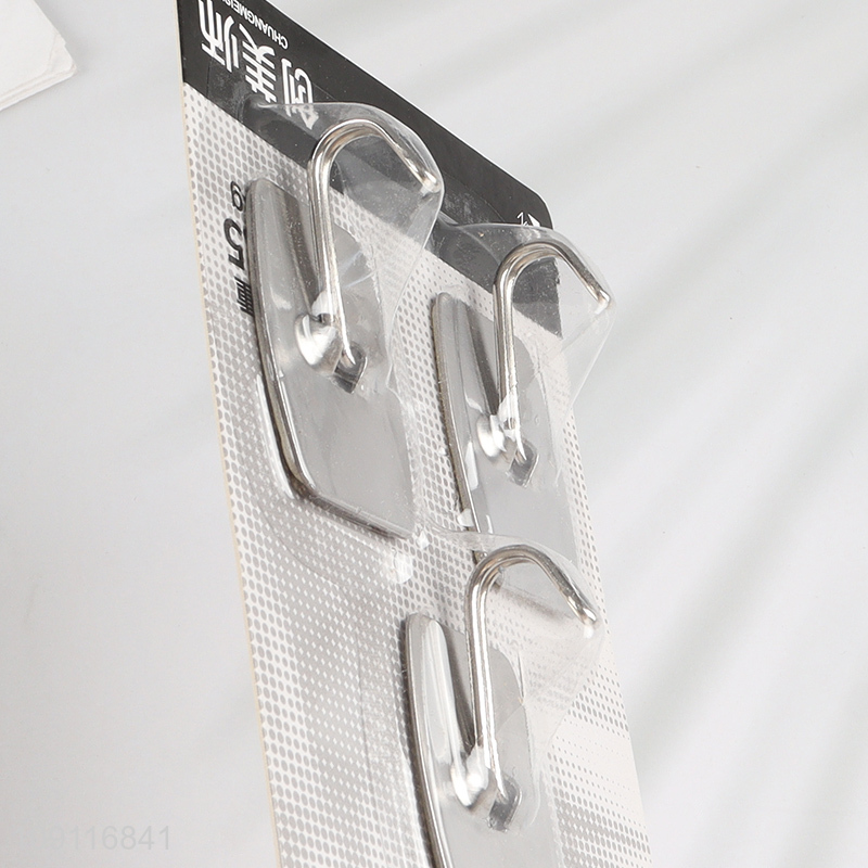 Wholesale 3PCS Stainless Steel Adhesive Hooks Heavy Duty Utility Hooks Towel Hooks