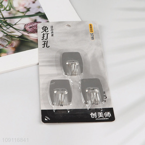 Wholesale 3PCS Stainless Steel Adhesive Hooks Heavy Duty Utility Hooks Towel Hooks