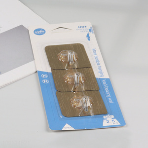 Factory Supply 3PCS Adhesive Hooks Wall Hanging Hooks Towel Coat Hooks