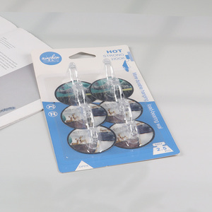 New Product 6PCS Wall Mounted Hooks Adhesive Hooks for Kitchen Bathroom