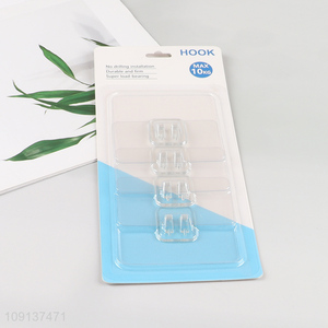 China supplier clear household 4pcs sticky hook wall hook for sale