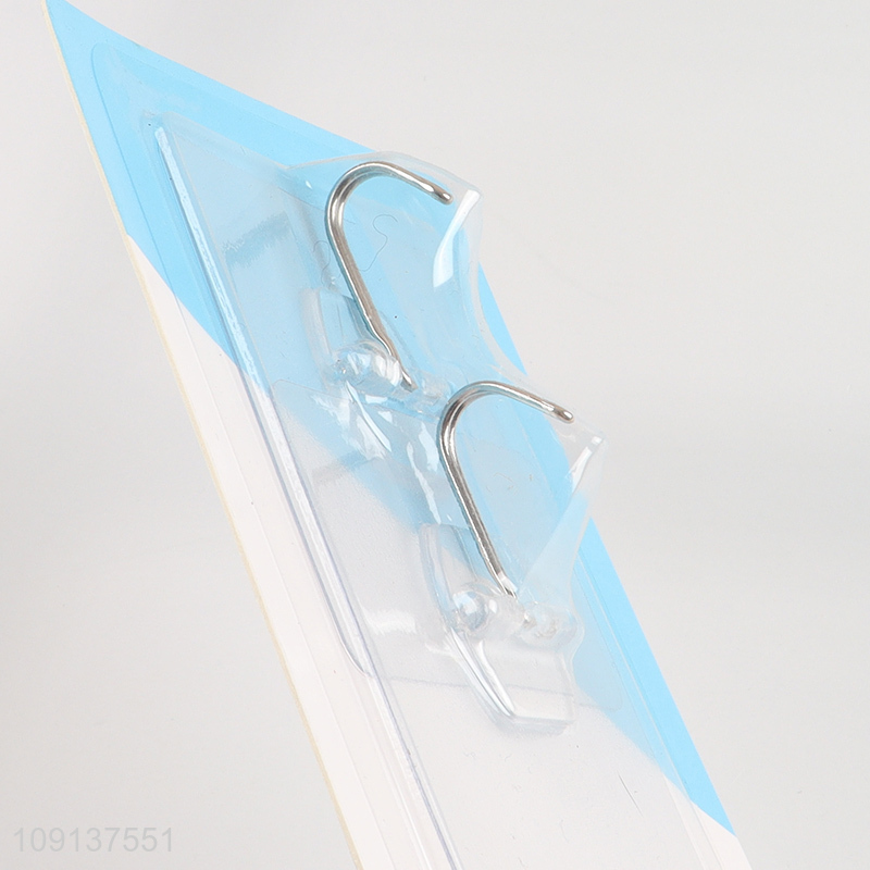 Factory wholesale 2pcs clear square sticky hook wall hook