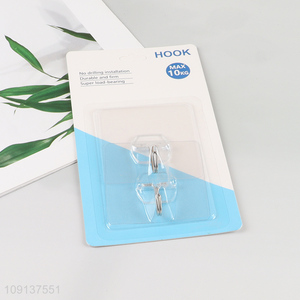 Factory wholesale 2pcs clear square sticky hook wall hook
