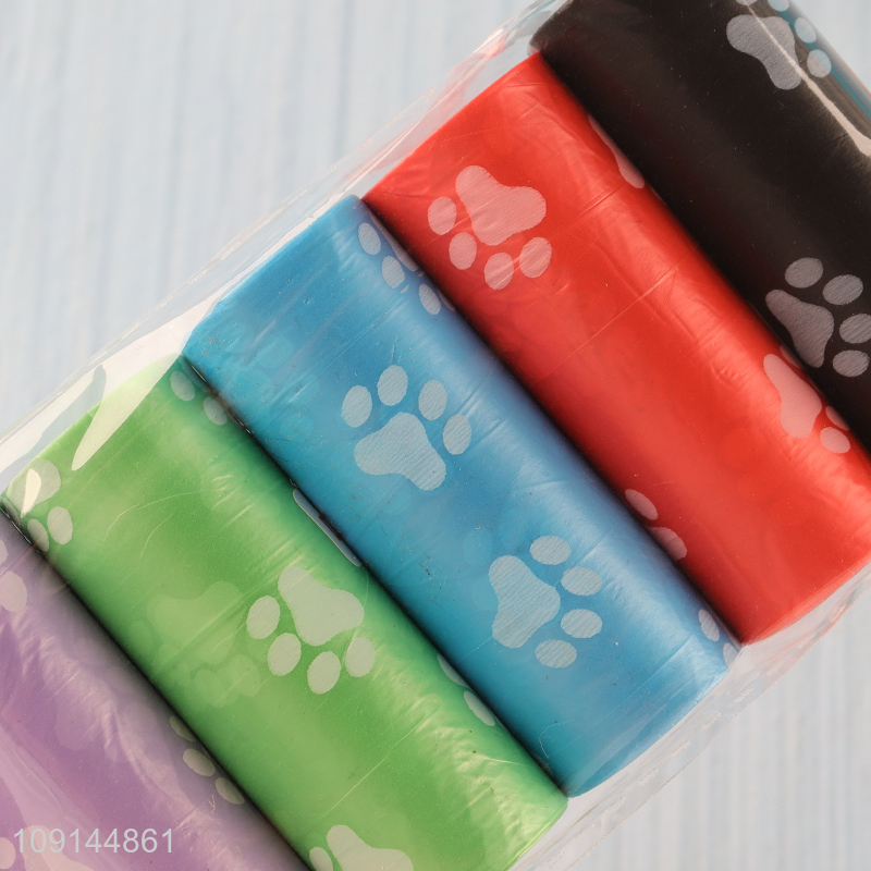 Factory Price 5 Rolls Disposable Dog Poop Bags Trash Bags for Dogs