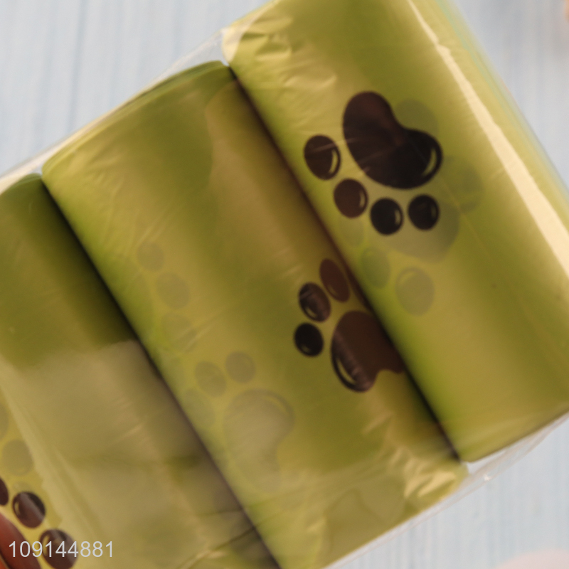 Hot Selling 3 Rolls Biodegradable Dog Poop Bags Disposable Dog Waste Bags