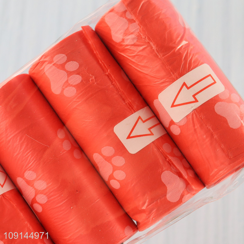 Hot Selling 4 Rolls Dog Poop Bags Disposable Pet Waste Bags Rolls