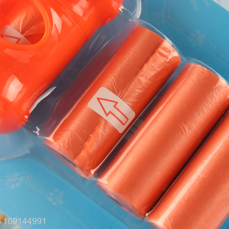 Good Quality 4 Rolls Dog Poop Bags with Bone Shaped Poop Bag Dispenser