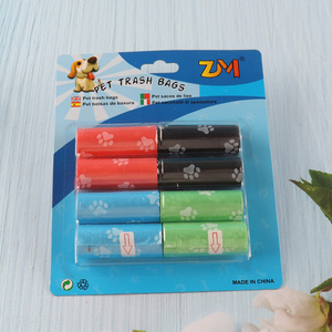 Factory Supply 8 Rolls Dog Poop Bags Sturdy Disposable Dog Waste Bags