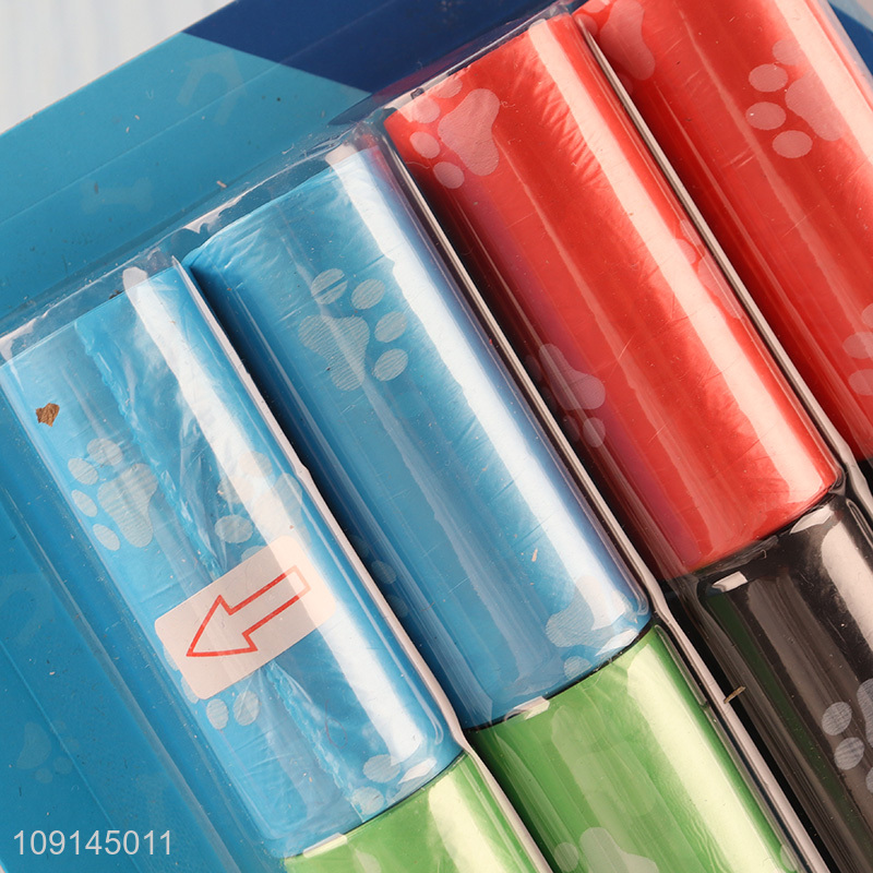 Factory Supply 8 Rolls Dog Poop Bags Sturdy Disposable Dog Waste Bags