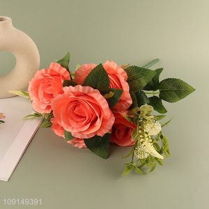 China Wholesale Artificial Flower Fake Flower Bouquet Faux Flower with Stem