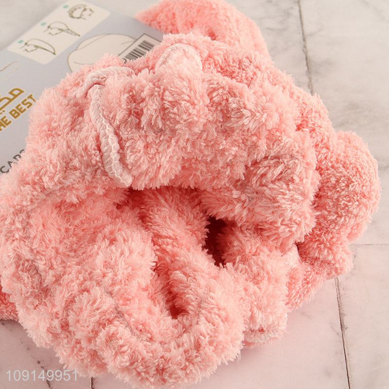 Factory Price Coral Fleece Super Absorbent Hair Towel Wrap for Women