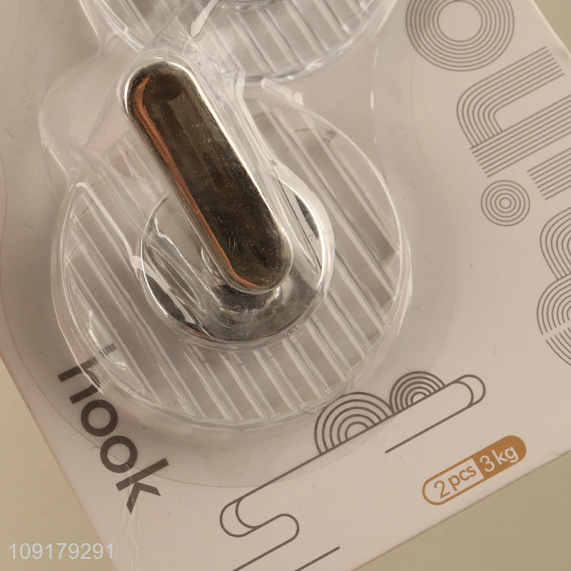 Good price 2pcs round traceless sticky hook wall hook set