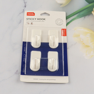 Factory Supply 4 Pieces Adhesive Hooks Wall Hooks For Hanging Towels