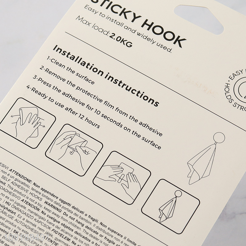 New Product 4 Pieces All Purporse Adhesive Hooks Wall Hanging Hooks