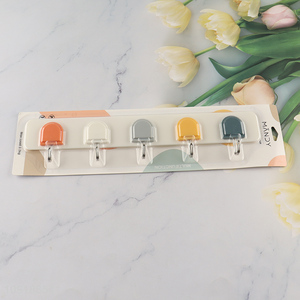 Factory Supply 5 Hooks Adhesive Hooks Heavy Wall Mounted Coat Rack