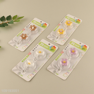 New Arrival 2PCS Cute Flower Adhesive Hooks Heavy Duty Adhesive Hooks