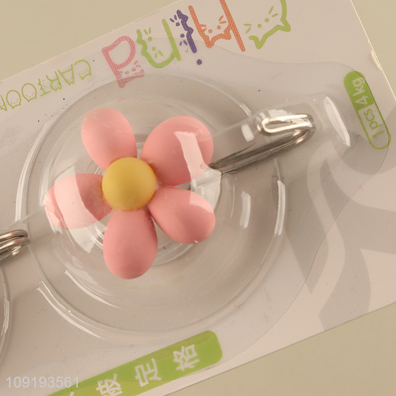 Hot Selling 2PCS Cute Flower Wall Hooks Adhesive Towel Coat Hooks