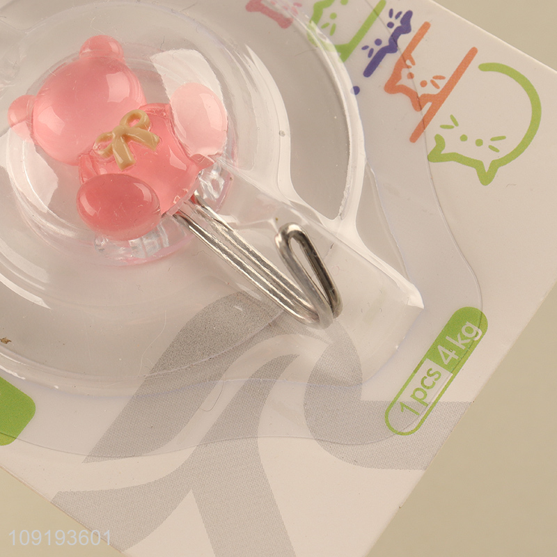 China Imports 2PCS Cute Bear Hooks Adhesive Hooks Towel Coat Hooks