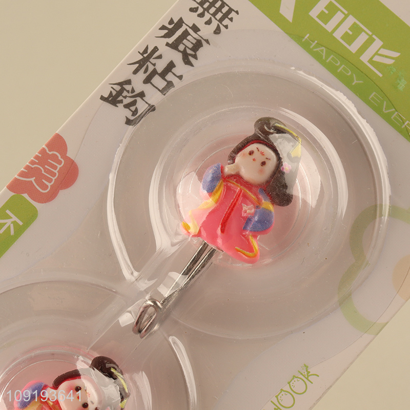 Good Quality 2PCS Cute Wall Hooks Adhesive Hooks Sticky Wall Hooks