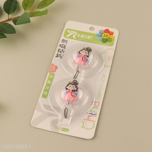 New Arrival 2PCS Cute Hooks Adhesive Hooks Waterproof Coat Key Hooks