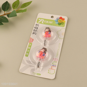 Good Quality 2PCS Cute Wall Hooks Adhesive Hooks Sticky Wall Hooks