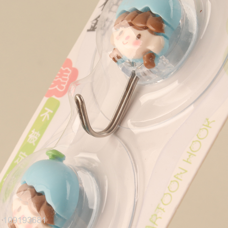 High Quality 2PCS Cute Adhesive Hooks Heavy Duty Wall Adhesive Hooks