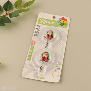 Popular Product 2PCS Cute Adhesive Wall Hooks Utility Hooks for Bathroom