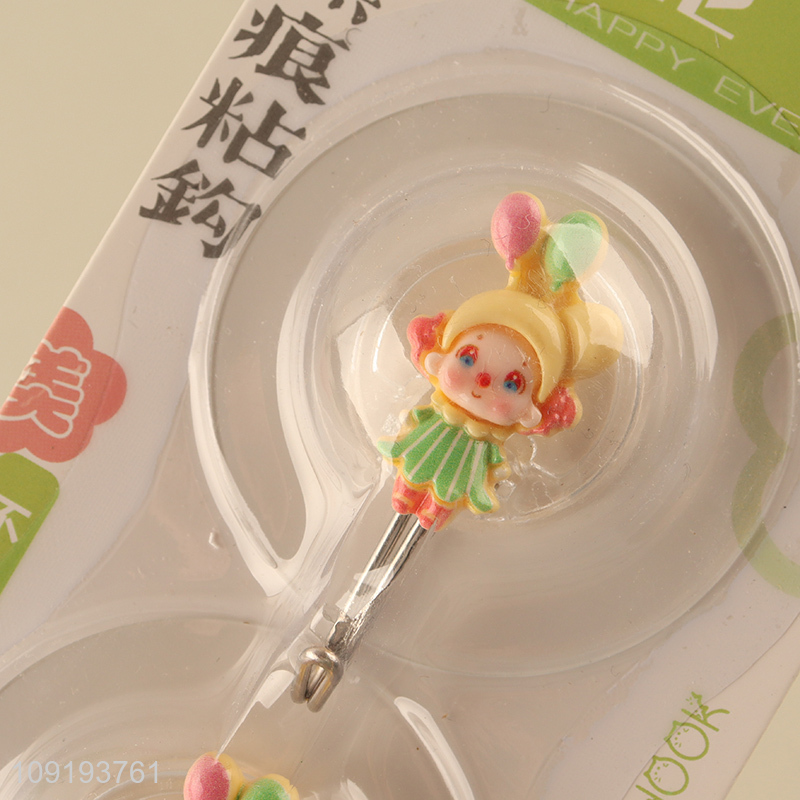 Hot Selling 2PCS Cute Hooks Self Adhesive Hooks Stick On Wall Hooks