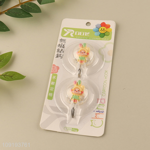 Hot Selling 2PCS Cute Hooks Self Adhesive Hooks Stick On Wall Hooks