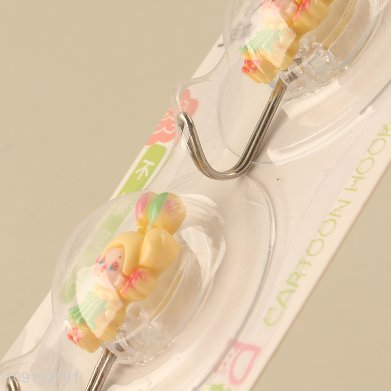 Hot Selling 2PCS Cute Hooks Self Adhesive Hooks Stick On Wall Hooks
