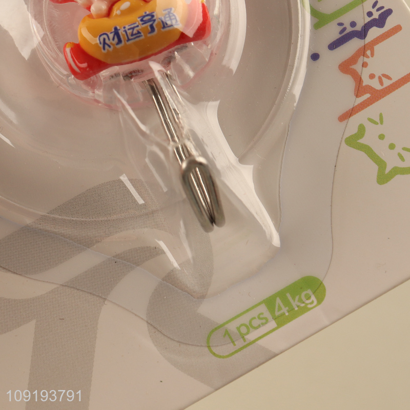 Factory Price 2PCS Cute CAI Shen Hooks Adhesive Hooks for Hanging