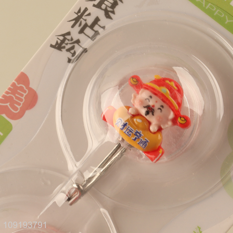 Factory Price 2PCS Cute CAI Shen Hooks Adhesive Hooks for Hanging