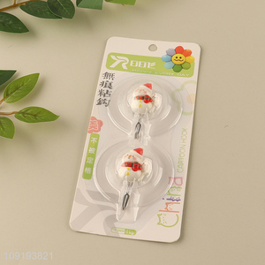 Low Price 2PCS Cute Christmas Hooks Strong Adhesive Towel Coat Hooks