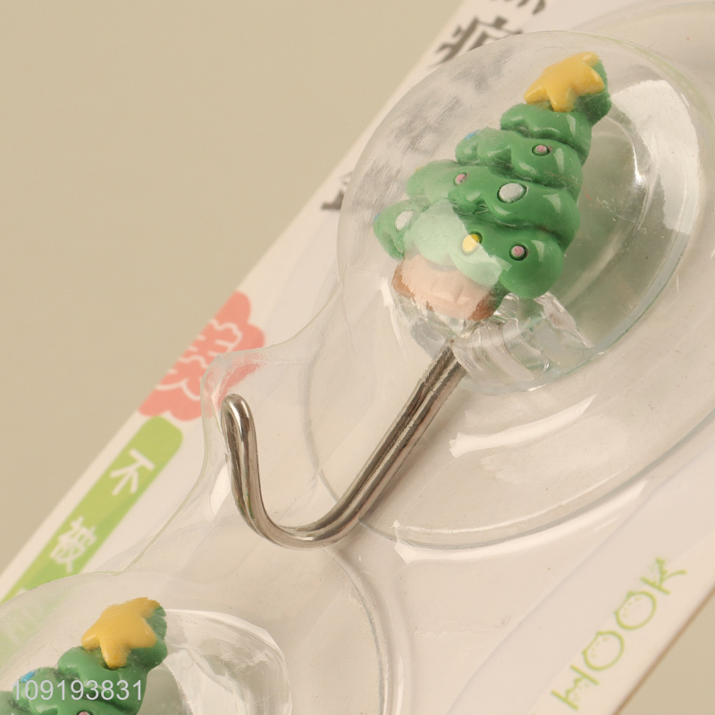 Hot Selling 2PCS Cute Christmas Hooks Adhesive Hooks Towel Coat Hooks