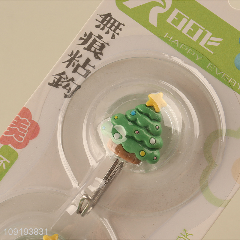 Hot Selling 2PCS Cute Christmas Hooks Adhesive Hooks Towel Coat Hooks