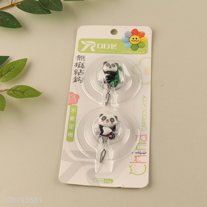 High Quality 2PCS Cute Panda Hooks Self Adhseive Hooks for Kitchen