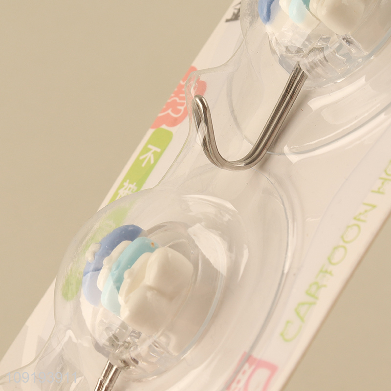 Factory Supply 2PCS Cute Hooks Adhesive Hooks Waterproof Coat Key Hooks