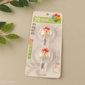 Hot Selling 2PCS Cute Adhesive Hooks Decorative Towel Coat Key Hooks
