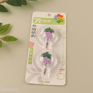 New Product 2PCS Grape Wall Hooks Self Adhesive Hooks Utility Hooks