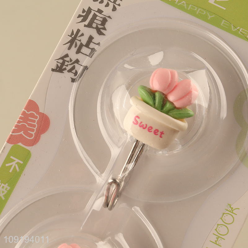 Factory Supply 2PCS Cute Hooks Heavy Duty Adhseive Hooks for Kitchen