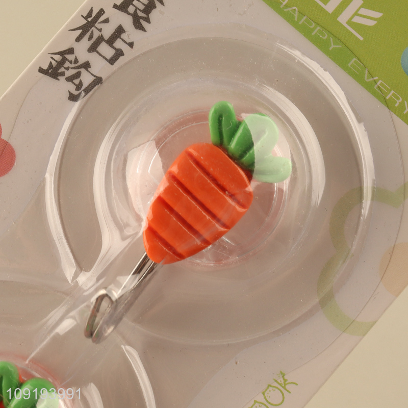 Factory Price 2PCS Carrot Wall Hooks Adhesive Hooks Towel Coat Hooks