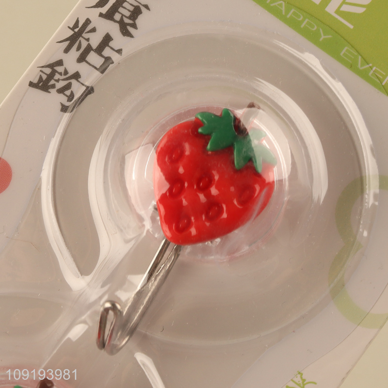 High Quality 2PCS Strawberry Wall Hooks Adhesive Hooks Wall Sticky Hooks